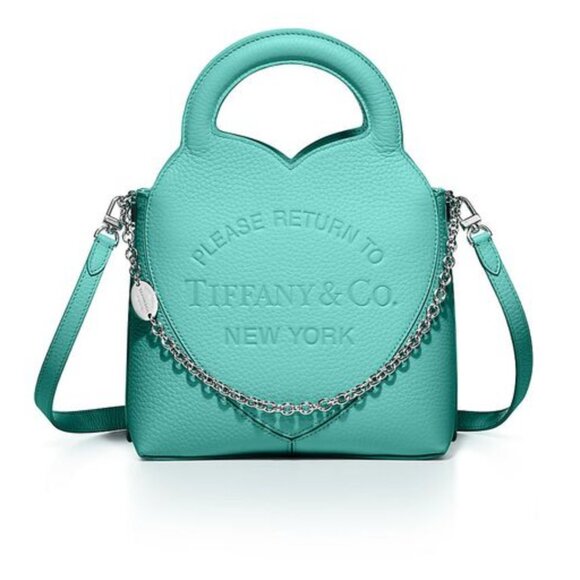 TIFFANY & CO "Return To Tiffany" Mini Tote Bag Blue Leather NEW - Picture 1 of 14